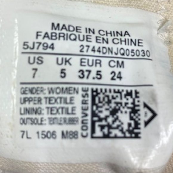 Converse Chuck Taylor All Star OX Women's Low Top Seasonal Gray Sneakers, size 7 - Picture 12 of 12